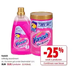 Colruyt Vanish Oxi Action gel zonder bleekmiddel 1,5 L aanbieding