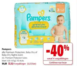 Colruyt Pampers alle Premium Protection, Baby-Dry aanbieding