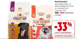 Colruyt Boni Selection alle droge honden -of kattenvoeding Grain Free aanbieding