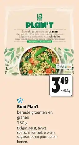 Colruyt Boni Plan’t bereide groenten en granen 750 g aanbieding