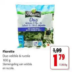 Colruyt Florette Duo veldsla & rucola 100 g aanbieding