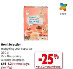 Colruyt Boni Selection mengeling voor cupcakes 250 g aanbieding
