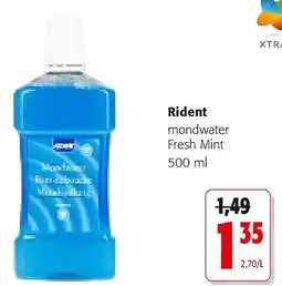 Colruyt Rident mondwater Fresh Mint 500 ml aanbieding