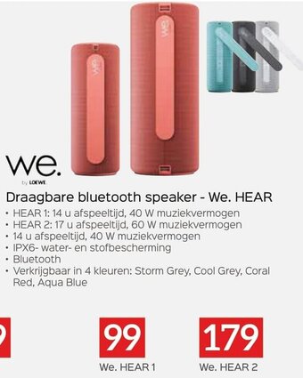 Selexion Draagbare bluetooth speaker - We. Hear aanbieding