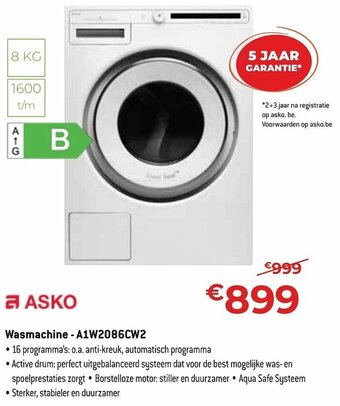 Exellent ASKO Wasmachine - A1W2086CW2 aanbieding