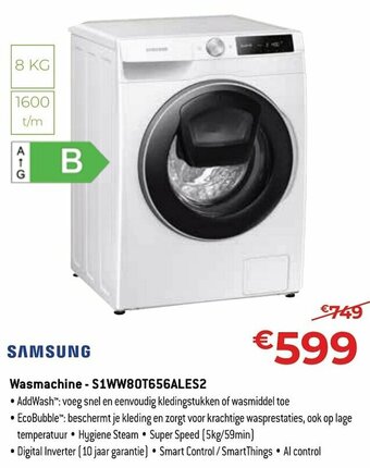 Exellent Samsung Wasmachine - S1WW80T656ALES2 aanbieding