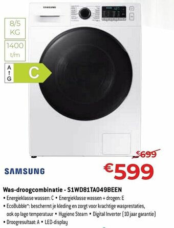 Exellent Samsung Was-droogcombinatie - S1WD81TA049BEEN aanbieding