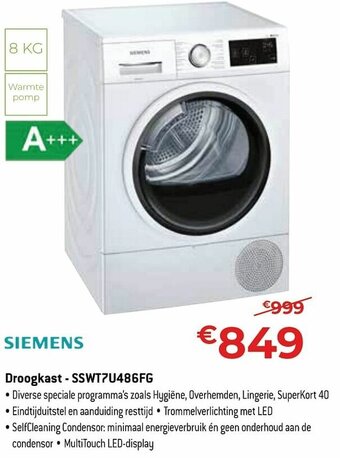 Exellent Siemens Droogkast - SSWT7U486FG aanbieding