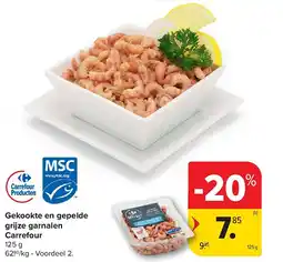 Carrefour Gekookte en gepelde grijze garnalen Carrefour aanbieding