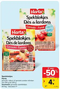 Carrefour Spekblokjes Herta aanbieding