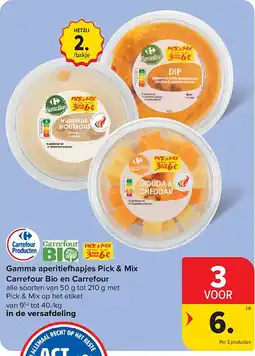 Carrefour Gamma aperitie apjes Pick & Mix Carrefour Bio en Carrefour aanbieding