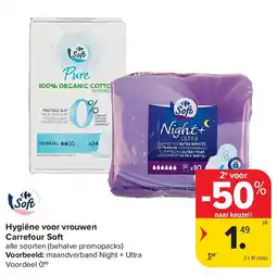 Carrefour Hygiëne voor vrouwen Carrefour Soft aanbieding