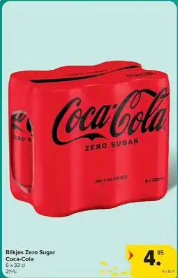 Carrefour Blikjes Zero Sugar Coca-Cola aanbieding