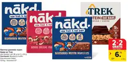 Carrefour Gamma gezonde repen Nakd en Trek aanbieding