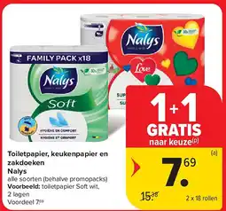 Carrefour Toiletpapier, keukenpapier en zakdoeken Nalys aanbieding