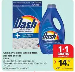 Carrefour Gamma vloeibare wasmiddelen, poeders en caps Dash aanbieding
