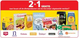Carrefour naar keuze uit de dieetproducten van de hieronder afgebeelde merken (l) aanbieding