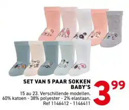Trafic Set van 5 paar sokken baby's aanbieding