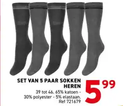 Trafic Set van 5 paar sokken heren aanbieding
