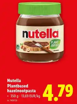 Lidl Nutella plantbased hazelnootpasta aanbieding