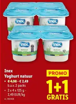 Lidl Inex yoghurt natuur aanbieding