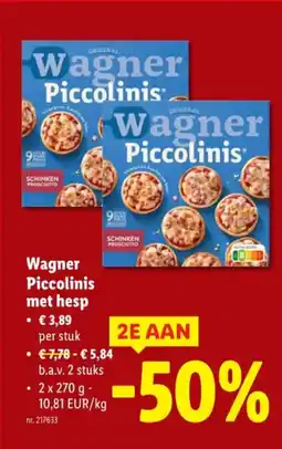Lidl Wagner piccolinis met hesp aanbieding