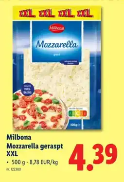 Lidl Milbona Mozzarella geraspt XXL aanbieding