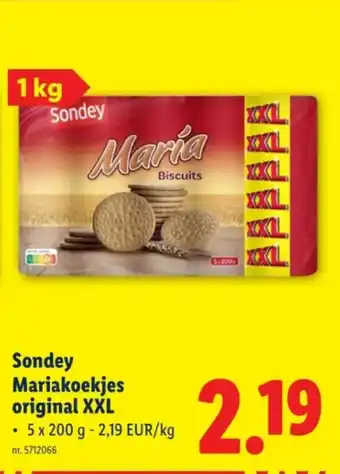 Lidl Sondey Mariakoekjes original XXL aanbieding