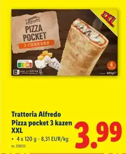 Lidl Trattoria Alfredo Pizza pocket 3 kazen XXL aanbieding