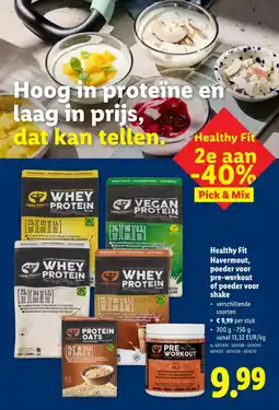 Lidl Healthy fit havermout poeder voor pre-workout of poeder voor shake aanbieding