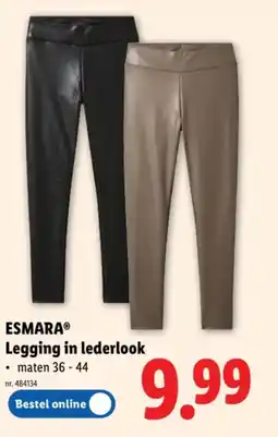 Lidl Esmara legging in lederlook aanbieding