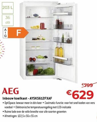 Exellent AEG Inbouw koelkast - AYSKS612FXAF aanbieding