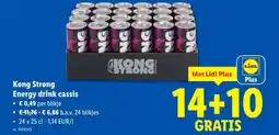 Lidl Kong strong energy drink cassis aanbieding