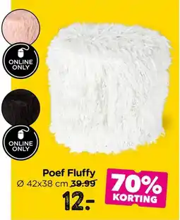 Xenos Poef Fluffy aanbieding
