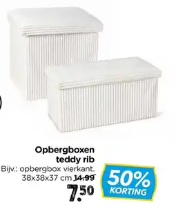 Xenos Opbergboxen teddy rib aanbieding