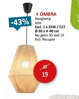 Weba OMBRA aanbieding