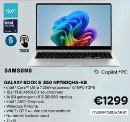 CompuDeals Samsung galaxy book 5 360 NP750QHA-KB ITSGNP750QHAKB1 aanbieding