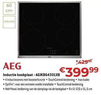 Exellent AEG Inductie kookplaat - AGIKB64301XB aanbieding