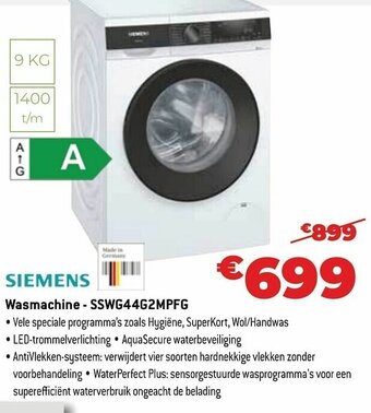 Exellent Siemens Wasmachine - SSWG44G2MPFG aanbieding