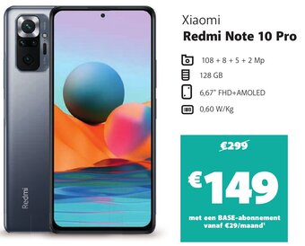 Base Xiaomi Redmi Note 10 Pro aanbieding