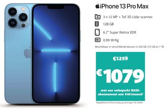 Base iPhone 13 Pro Max aanbieding
