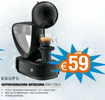 Krups koffiepadmachine Infinissima