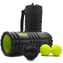Decathlon Foam Roller Set, 3 in 1 – Massagerol, Dubbele bal, Noppenbal voor Zelfmassage aanbieding