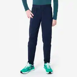 Decathlon Warme hardloopbroek met ritsen voor kinderen 900 Warm blauw groen aanbieding