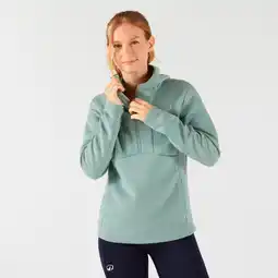 Decathlon Tennis hoodie met rits voor dames groen aanbieding