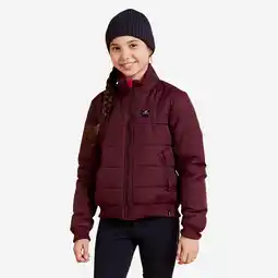 Decathlon Warme jas voor ruitersport kinderen 500 bordeaux aanbieding