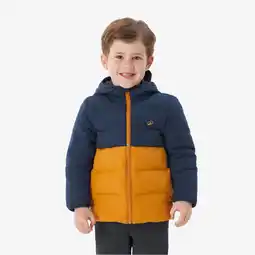 Decathlon Warme gewatteerde wandeljas voor kinderen van 2-6 jaar NH500 blauw en bruin aanbieding