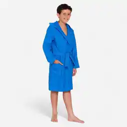 Decathlon Compacte kinderbadjas met capuchon microvezel lichtblauw aanbieding