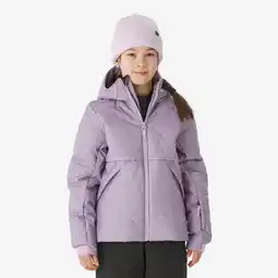 Decathlon Warme ski-jas voor kinderen 100 WARM 6-14 jaar roze luipaardprint aanbieding