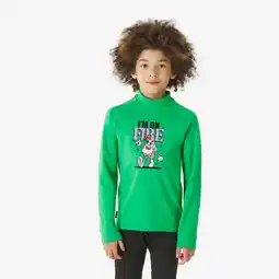 Decathlon Thermoshirt voor kinderen BL 500 groen met opdruk aanbieding